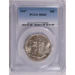 1947 WALKING LIBERTY HALF DOLLAR PCGS MS-65