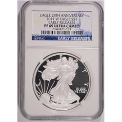 2011-W PROOF SILVER AMERICAN EAGLE NGC PF-69 UC (EARLY RELEASE)