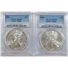 Image 1 : 2004 & 2005 AMERICAN SILVER EAGLES, PCGS MS-69