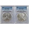 Image 1 : 2005 & 2006 AMERICAN SILVER EAGLES, PCGS MS-69