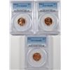 Image 1 : ( 3 ) PCGS GRADED MS-66 RED LINCOLN CENTS: 1944, 1956-D & 1958-D
