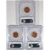 Image 2 : ( 3 ) PCGS GRADED MS-66 RED LINCOLN CENTS: 1944, 1956-D & 1958-D