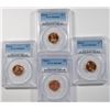 Image 1 : LOT OF ( 4 ) PCGS GRADED MS-66 RED LINCOLN CENTS: ( 2 ) 1956-D & ( 2 ) 1958-D