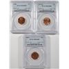 Image 1 : LOT OF ( 3 ) PCGS GRADED MS-66 RED LINCOLN CENTS: 1973,  1973-D, 1989