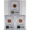 Image 2 : LOT OF ( 3 ) PCGS GRADED MS-66 RED LINCOLN CENTS: 1973,  1973-D, 1989