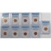 Image 1 : ( 9 ) PCGS GRADED MS-64 RED LINCOLN CENTS: (6)-1955-S, (2)-73-S & (1)-55-D,