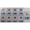 Image 2 : ( 9 ) PCGS GRADED MS-64 RED LINCOLN CENTS: (6)-1955-S, (2)-73-S & (1)-55-D,
