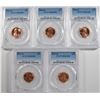 Image 1 : ( 5 ) 1964-D LINCOLN CENTS, PCGS MS-66 RED