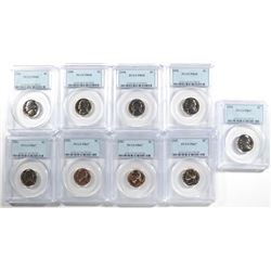 PCGS GRADED JEFFERSON NICKELS: ( 4 ) 1958 PROOF-68 & ( 5 )  1959 PROOF-67