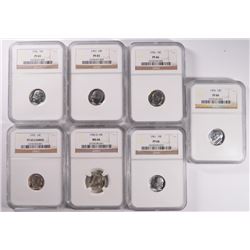 NGC GRADED DIMES 1946-D MS-66, 55 PF-65 CAMEO, 55 PF-66, 56 PF-65 & 66, 57-PF-65