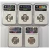 Image 2 : ( 5 ) 1946-S WASHINGTON QUARTERS, NGC MS-65