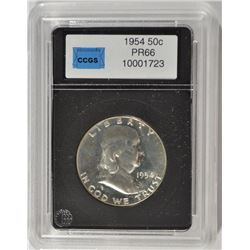 1954 FRANKLIN HALF DOLLAR, CCGS PR-66
