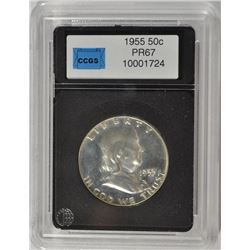 1955 FRANKLIN HALF DOLLAR, CCGS PR-67  NICE!