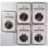 Image 1 : LOT OF ( 5 ) 1987-D KENNEDY HALF DOLLARS, NGC MS-66