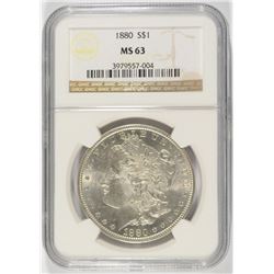 1880 MORGAN SILVER DOLLAR, NGC MS-63
