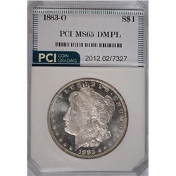 1883-O MORGAN SILVER DOLLAR, PCI  MS-65 DMPL