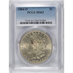1884-O MORGAN SILVER DOLLAR, PCGS MS-63  NICE