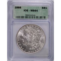 1888 MORGAN DOLLAR ICG MS-64