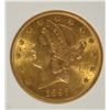 Image 2 : 1897-S $20.00 GOLD LIBERTY, CCGS MS-64  FROSTY LUSTRE  RARE!!