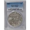Image 1 : 2005 AMERICAN SILVER EAGLE, PCGS MS-70 RARE LISTS IN PCGS PRICE GUIDE AT $700.00
