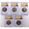 Image 1 : (5) SILVER PROOF 1976-S KENNEDY HALF DOLLARS PCGS PR-69 DCAM