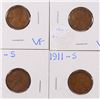 Image 1 : (4) 1911-S LINCOLN CENTS (GRADING SET) (VG, FINE, VF, XF)