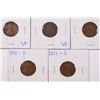 Image 1 : (5) 1911-S LINCOLN CENTS