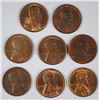 (8) BU LINCOLN CENTS (1916, 1918, 1928, 1930, 1934, 1935, 1937, 1940-D)