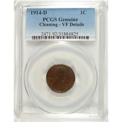 1914-D LINCOLN CENT PCGS VF DETAILS