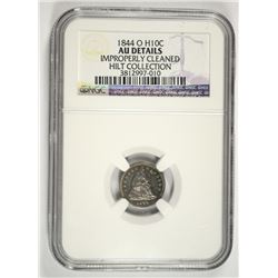 1844-O SEATED HALF DIME NGC AU DETAILS (HILT COLLECTION)