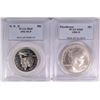 1991-95 WWII COMMEM HALF DOLLAR PCGS PR69 & 1990-W IKE COMMEM DOLLAR, PCGS MS-69
