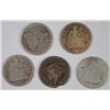 (5) 1845 SEATED DIMES