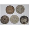(5) 1877 SEATED QUARTERS