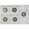 (5) BARBER QUARTERS (1894, 1894-O, 1894-S, 1895, 1895-S)