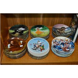 Large selection of collector's plates including Norman Rockwell, Endangered Species, Scenes of Chris