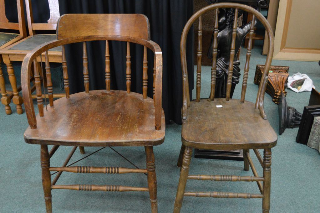 Vintage Wooden Chairs >> Two Vintage Wooden Chairs Including Cnr Captain S Style Chair Vintage Wooden Chairs >> Two Vintage Wooden Chairs Including Cnr Captain S Style Chair