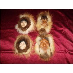 4 Inuit Head Carvings (made in Alsaska)