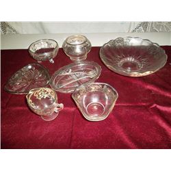 Silver Trim Glassware 7 pcs