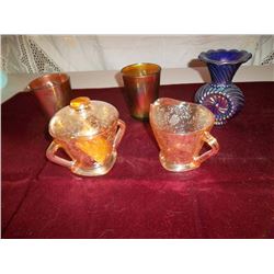 Carnival Glass 5 pcs