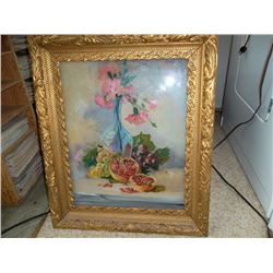Framed Painting on Glass M. Fawcett