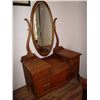Image 1 : Oak Drop Dresser Oval Bevelled Mirror