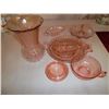 Image 1 : Pink Depression Glass 9 pcs