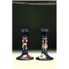 Image 1 : [Moorcroft] Pair of Pansy Candlesticks, c.1925...