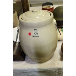 3 Gal Medalta Pottery Crock (Medicine Hat) with lid and handles