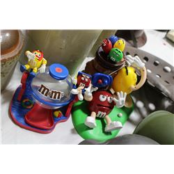 Box with M & M Dispensers & Disney Collectibles