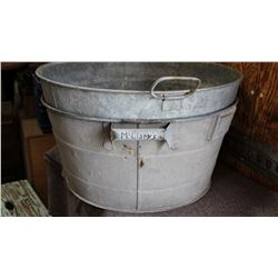 2 Round Galvanized Wash Tubs - 1 McClary