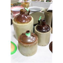 3 Crockery Whiskey Jugs - no Labels (choice)