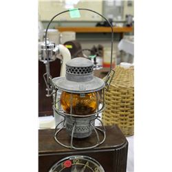 CNR Railway Lamp with Amber Coloured Glass