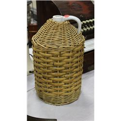 Pottery Crock wrapped in Weaved Basket