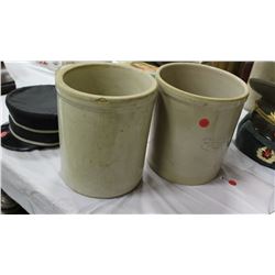 2 - #1 Gallon Crocks - one money